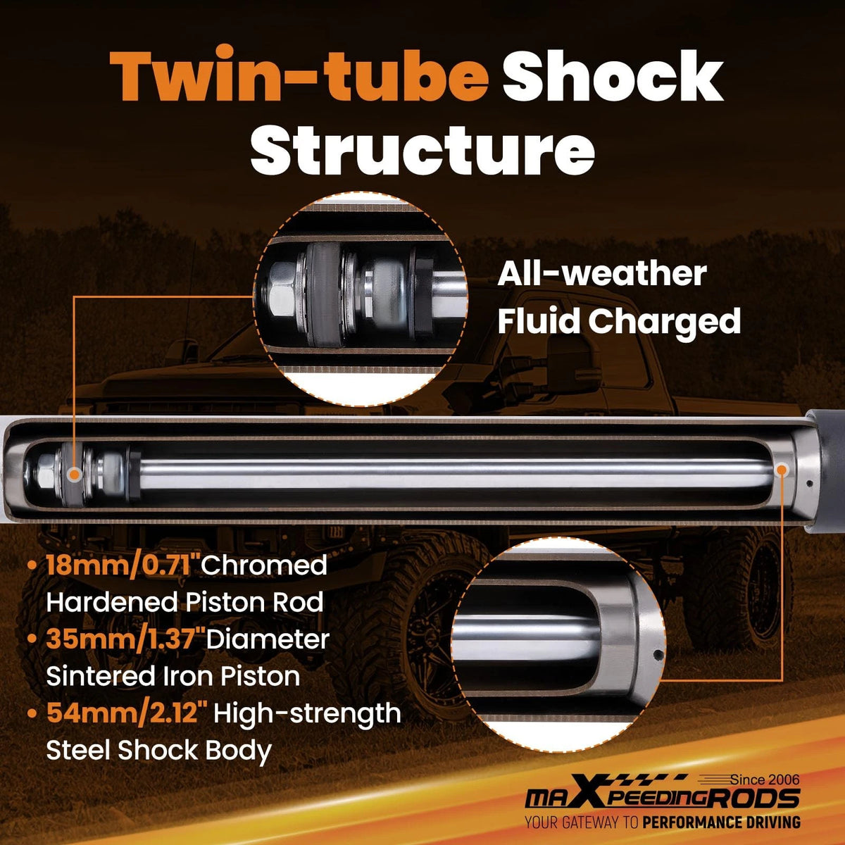 Dual Steering Stabilizer for Ford F-250 F-350 (2-8" Lift)