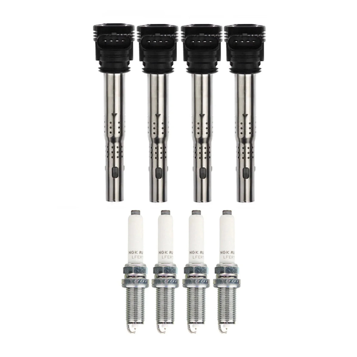 Set of 4 NGK Ignition Coils & Ruthenium HX Spark Plugs for Audi allroad (2000–2023)