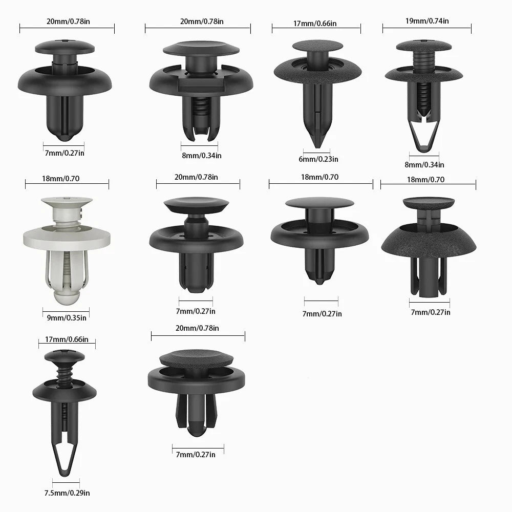 100Pcs Bumper Clips for Car Auto Push Pin Rivets Fastener Panel Retainer
