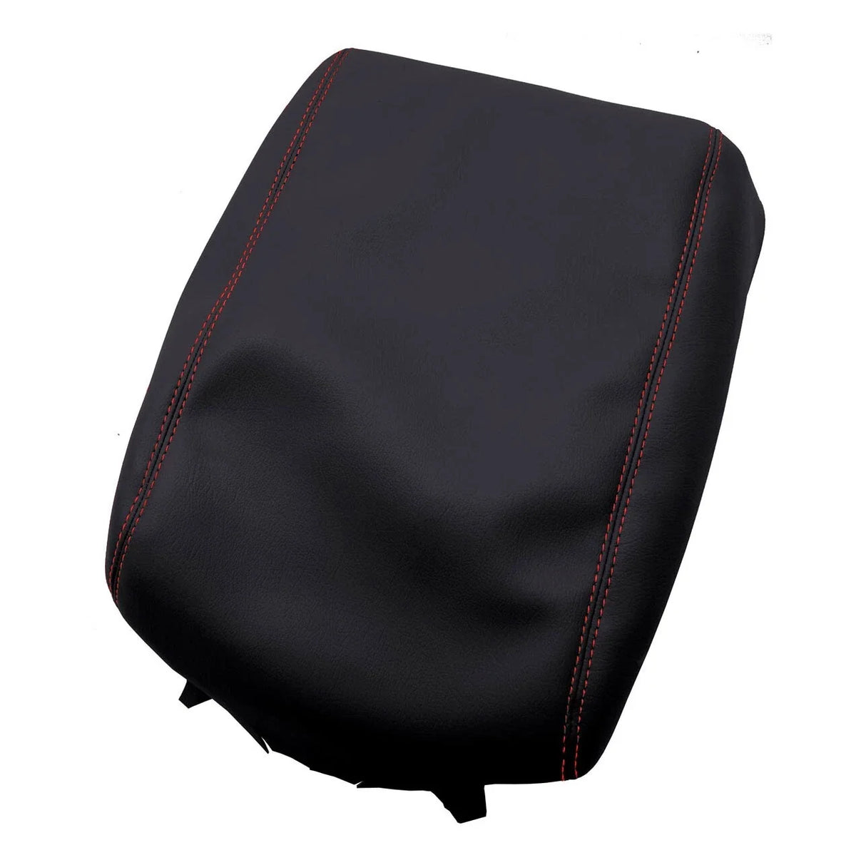 Console Armrest Cover for Nissan Titan (2016–2020) Red Stitch PVC Leather