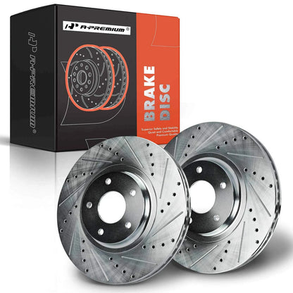 Set of 2 Front Drilled Brake Rotors for Nissan Altima Murano (2005–2006) JBR1100XPR, S-31330