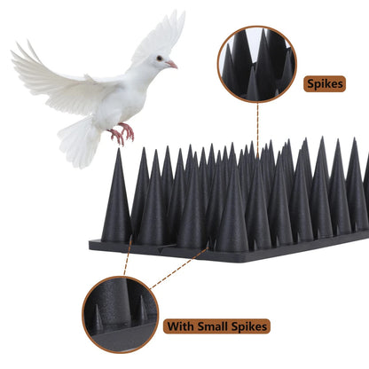 9 Pack Bird Spikes for Squirrel Guard - 8.4 Feet, Black