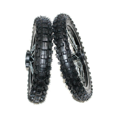 Set of 2 12mm 14" Front & 12" Rear Wheel Rims with Tires for PIT PRO Dirt Bike