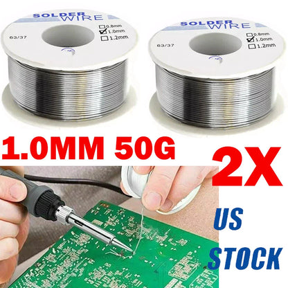 2PC Solder Wire Sn60 Flux .031"/1.0mm for Electrical Soldering