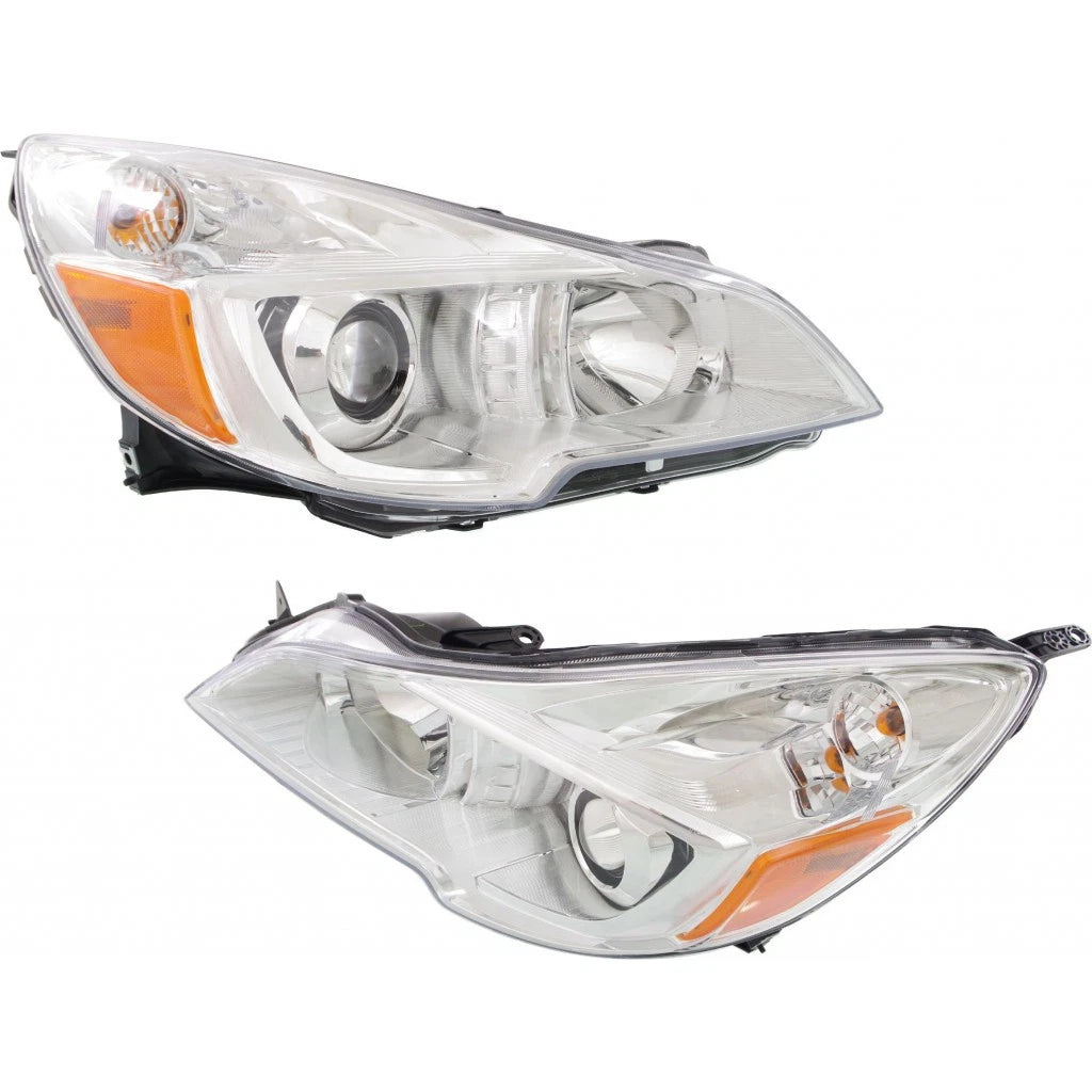 Headlight Pair for Subaru Outback (2013–2014) PLX-M0-USA-REPS100172Q-CL360A70, SU2502143, SU2503143 Chrome
