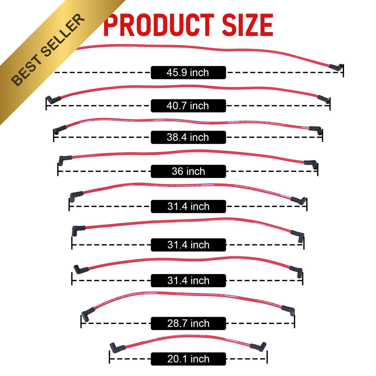 10.5mm HEI Spark Plug Wire Set for SBC BBC Electronic Ignition