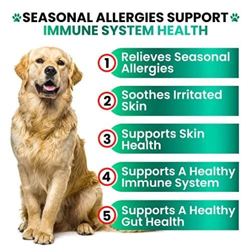 Dog Allergy Relief Chews for Dogs (Probiotics, Omega 3 Fish Oil)