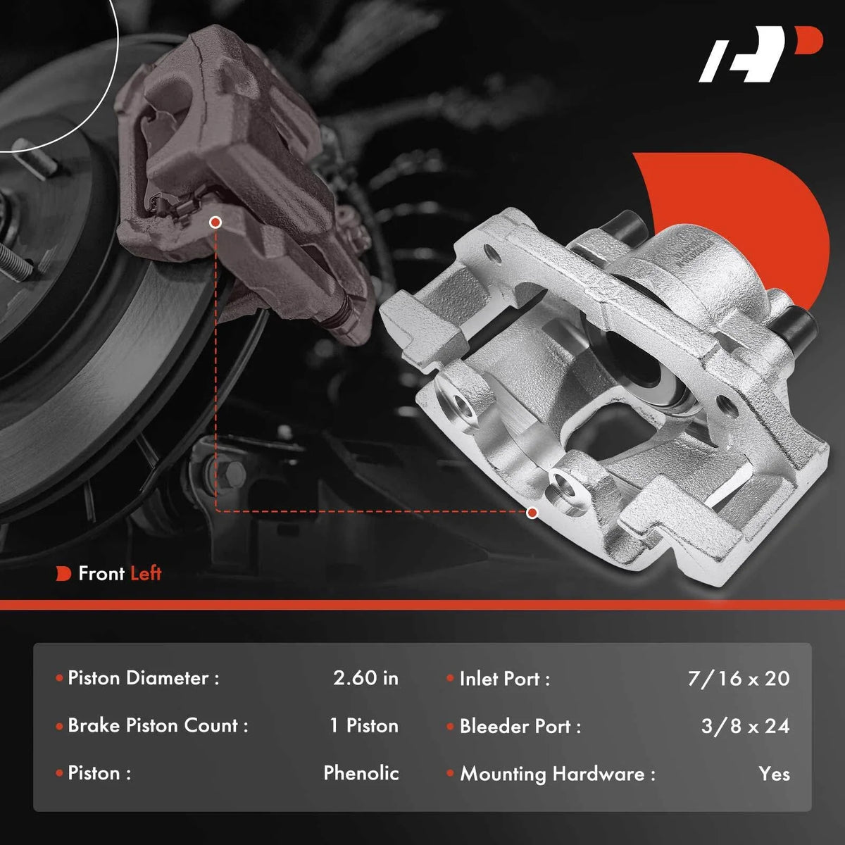 Front Left Disc Brake Caliper for Dodge Caravan Chrysler Town & Country
