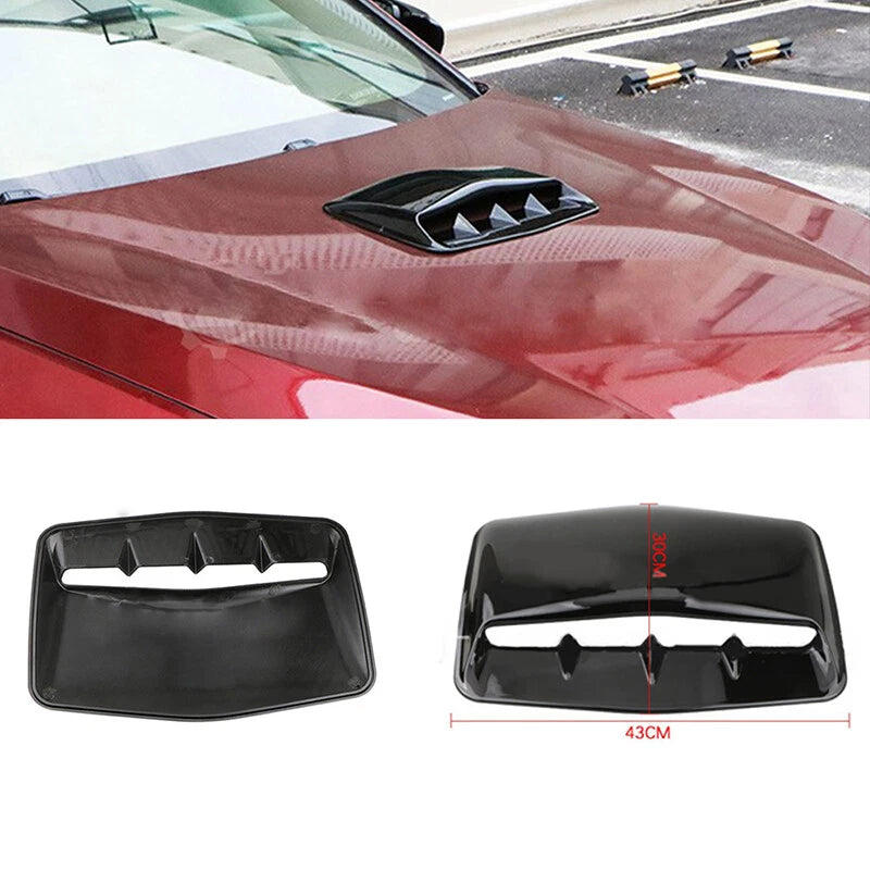 Black Car Air Flow Intake Hood Scoop Vent Cover for Universal Fit