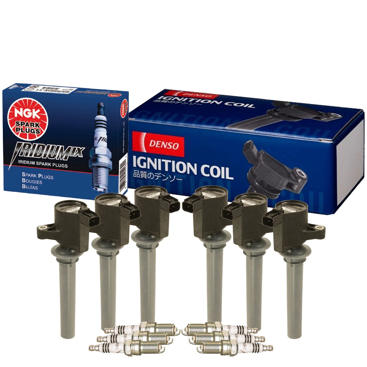Set of 6 Ignition Coils & Spark Plugs for Mazda 3.0 V6 DOHC (2004–2009)