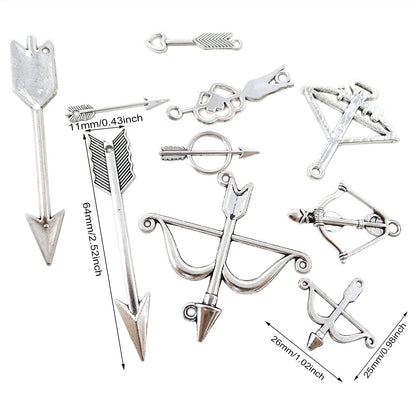 40PCS Mixed Bow and Arrow Charms for Crafting (No Specific Part Numbers)