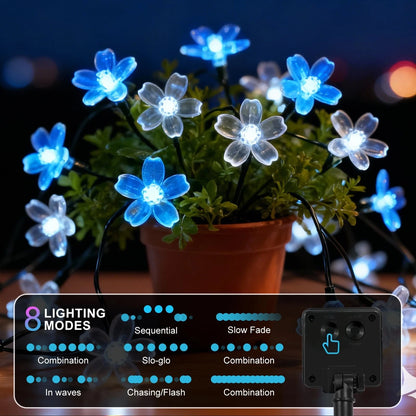 2X 52FT 120 LED Solar String Lights Outdoor Waterproof Fairy