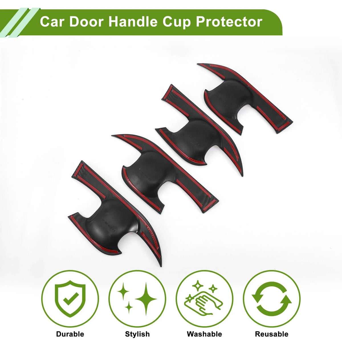 Car Door Handle Cup Protector for Toyota Camry (Carbon Fiber, Black)