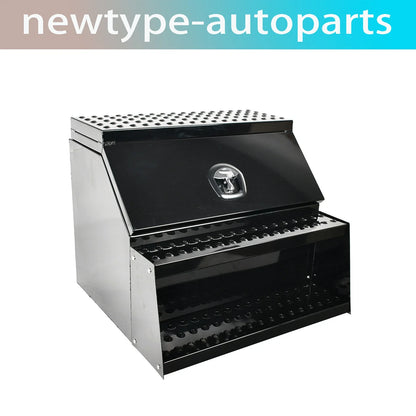 Aluminum Tool Box with Saddle Step for Semi Truck (28"x25"x30")