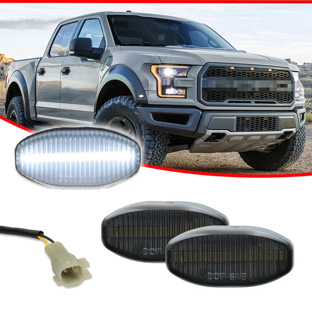 Smoke White LED Strip Fender Marker Lights for Ford F150 SVT Raptor (2017–2023)