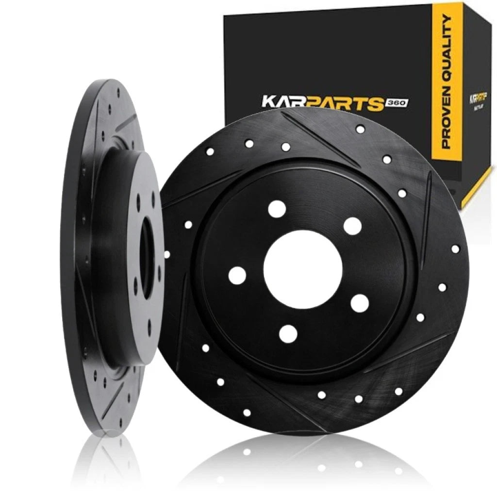 Rotor Set Front for Subaru WRX (2012–2014) ALX-PAU-DF-8002-13002-CLA8, Vented, Drilled, Slotted