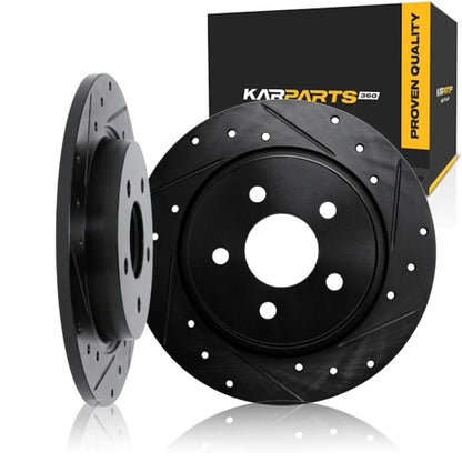 Rotor Set Front for Subaru WRX (2012–2014) ALX-PAU-DF-8002-13002-CLA8, Vented, Drilled, Slotted
