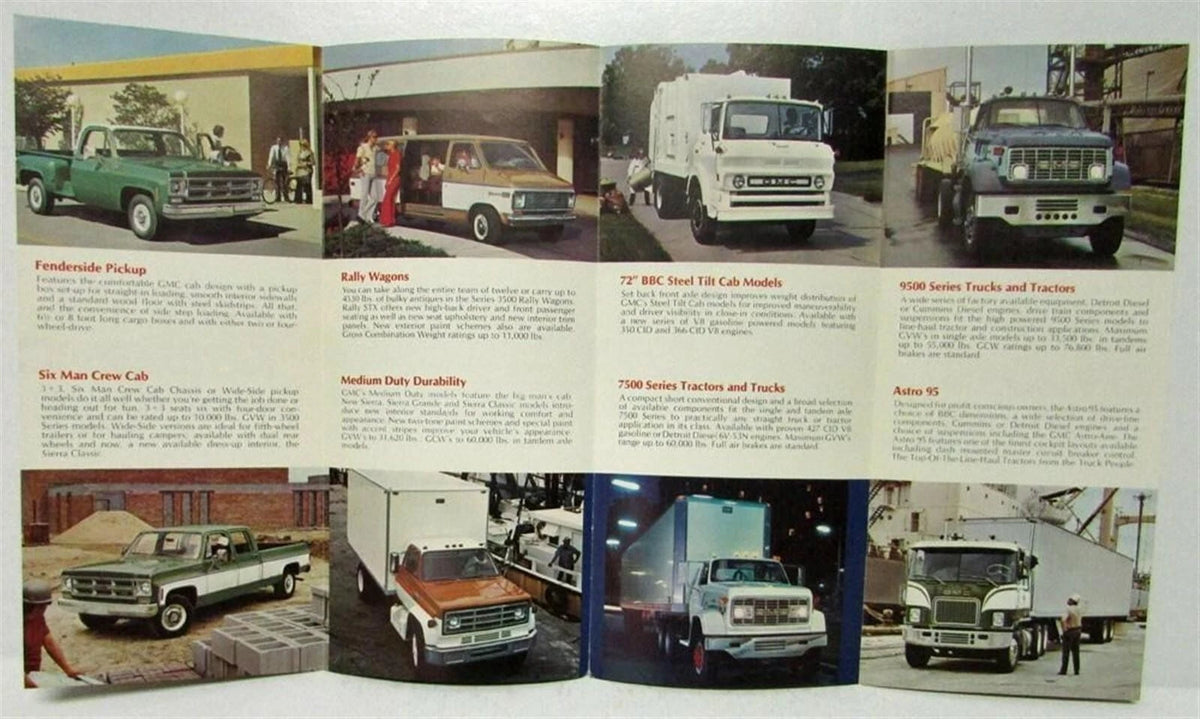 GMC Jimmy Sprint Pickup Suburban Astro Trucks Sales Mailer Folder (1975)