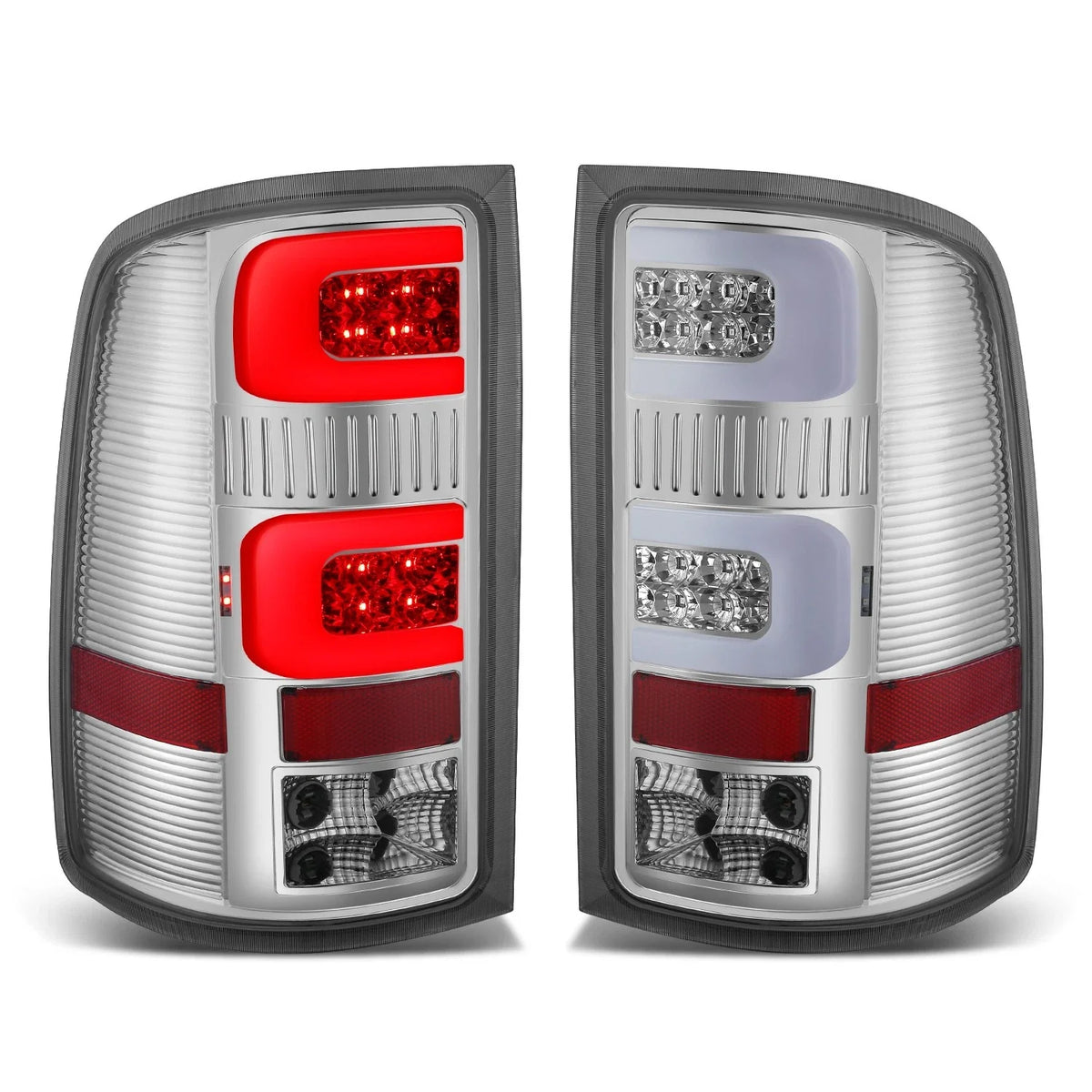 Dual 3D LED C-Tube Bar Tail Light Reverse/Stop Lamp for GMC Sierra (2007–2014)