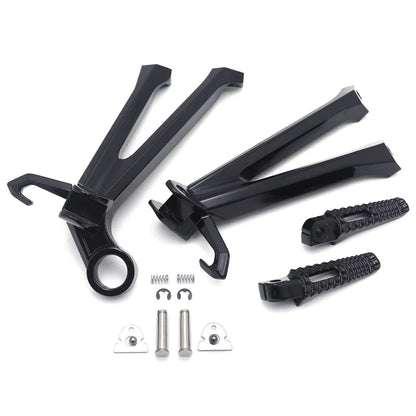 Black Rear Passenger Foot Pegs Footrest Bracket for Suzuki GSX-R 600 750 (2011–2023)