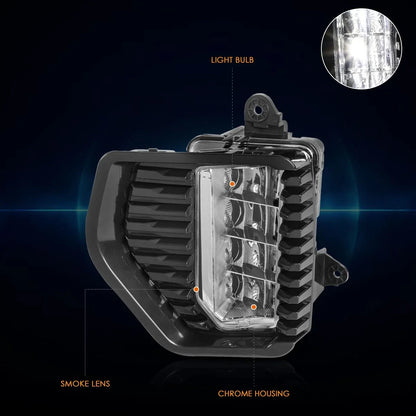 Full LED Fog Lights for GMC Sierra 1500 (2019–2022) - Clear Lens, Switch, Bezels