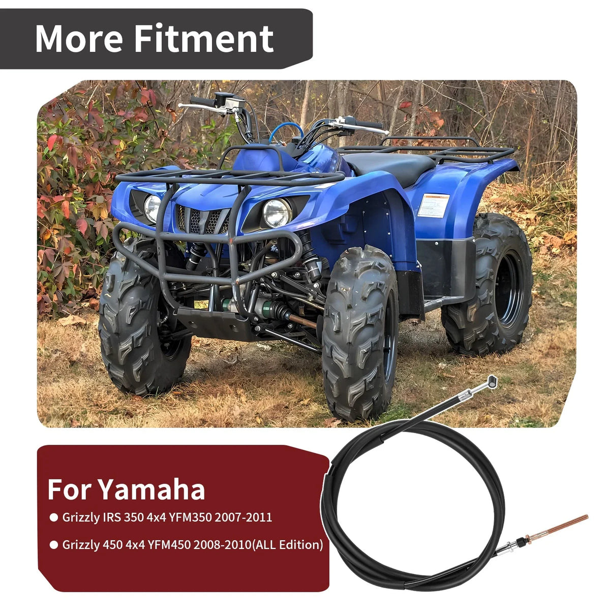 Rear Park Hand Brake Cable for Yamaha Grizzly YFM350 (2007–2011)