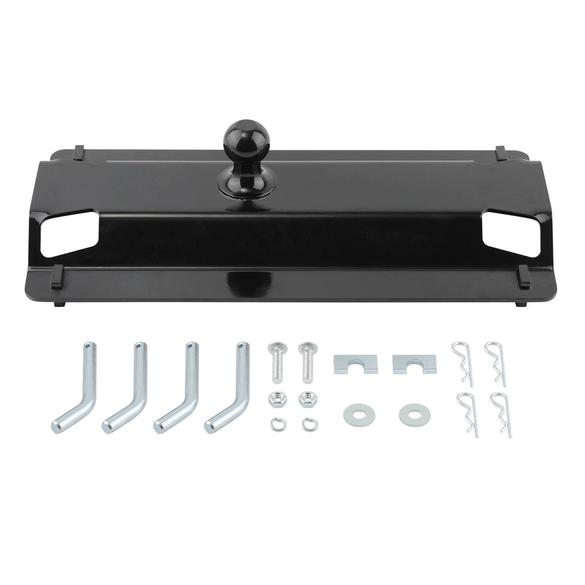 5th Wheel Rail Gooseneck Trailer Hitch Kit for 25000lb Capacity (Black)