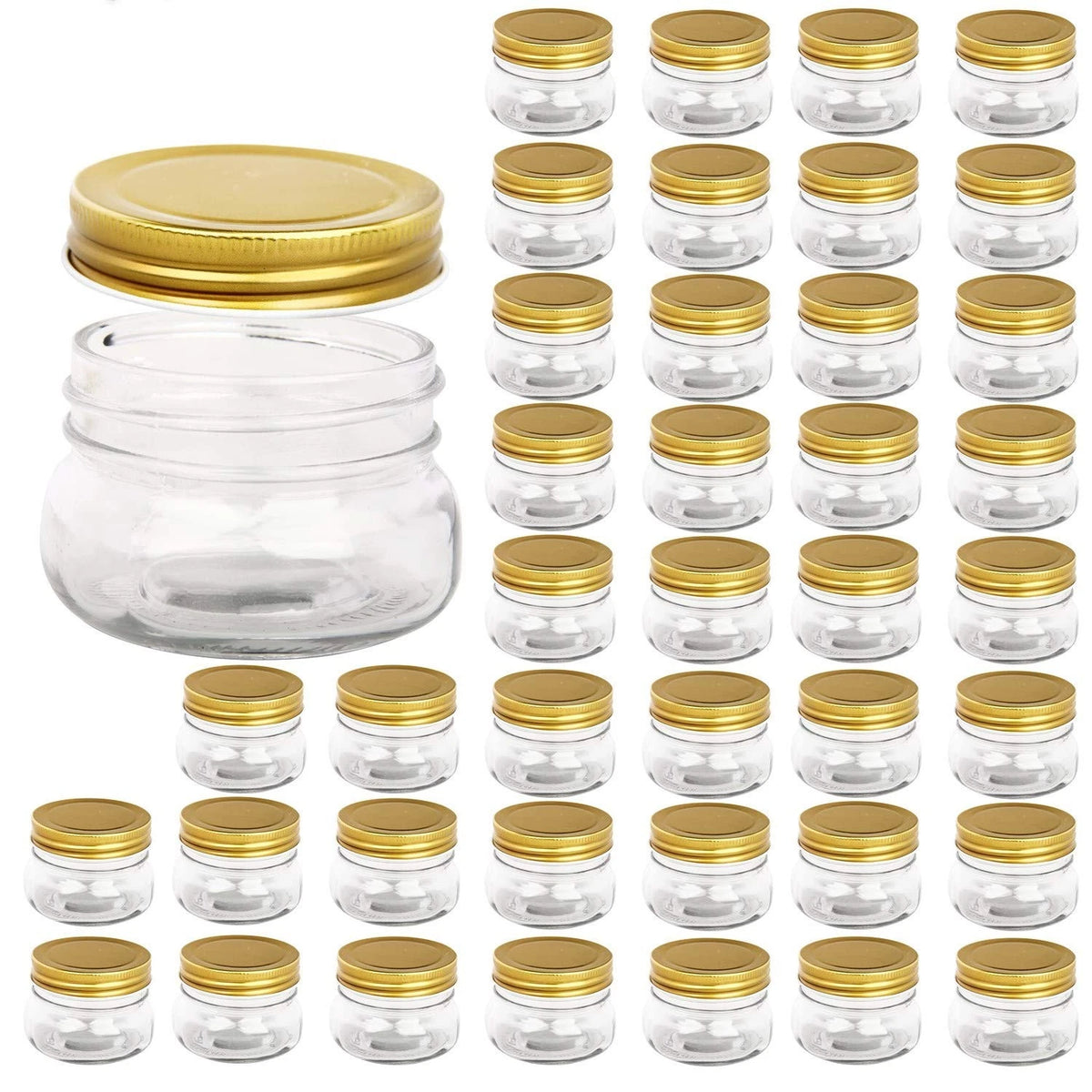 Set of 40 Clear 5 oz Wide Mouth Mason Jars with Lids