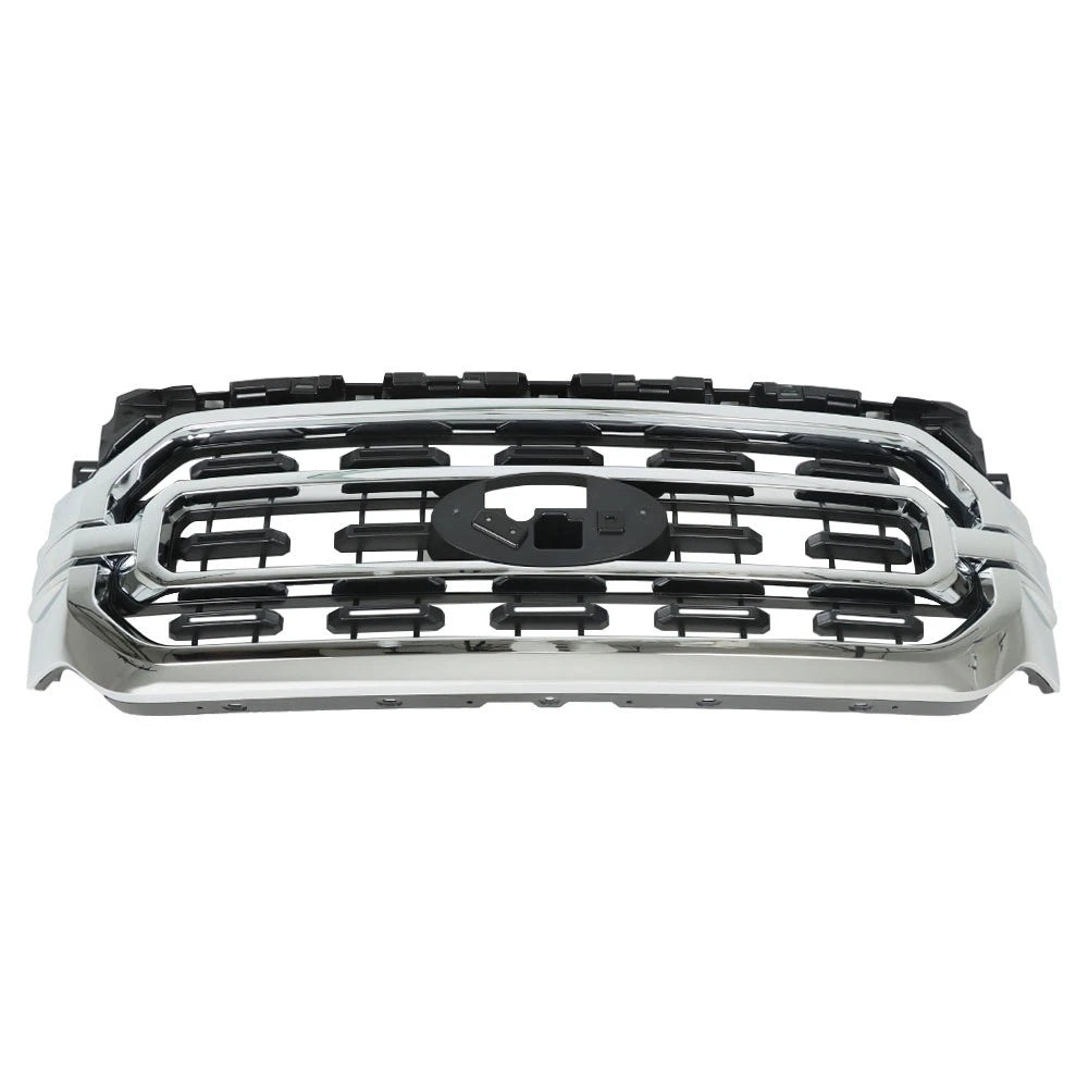 Bumper Grill Front Black & Chrome for Ford F150 XLT (2021–2022) ML3Z-8200-CA