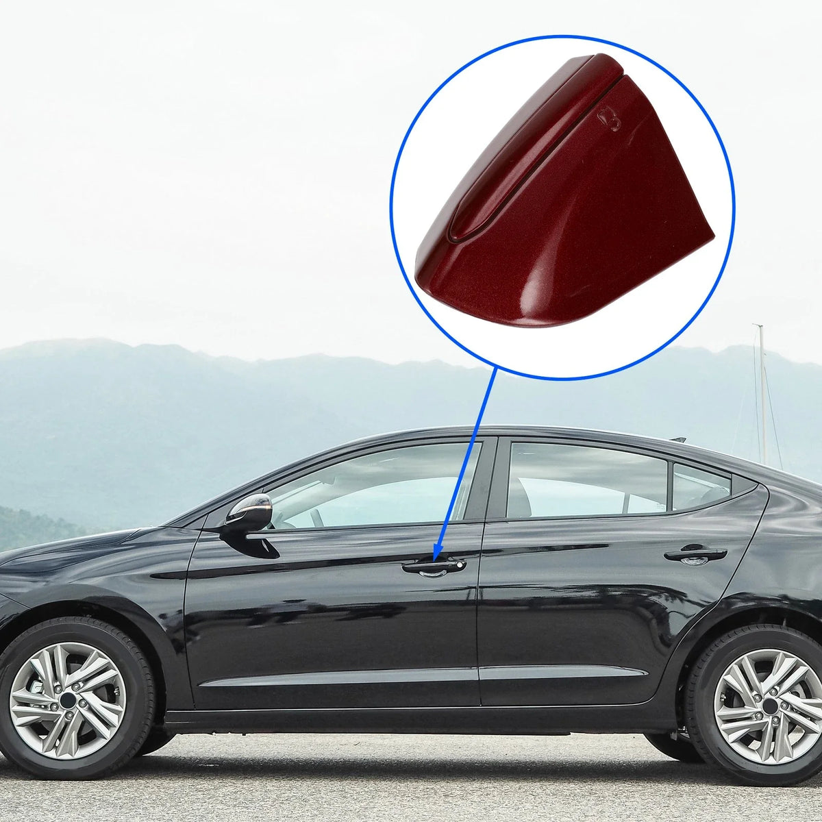 Front Left Door Handle Protector for Ford Mondeo Edge Taurus (2013–2020) Red