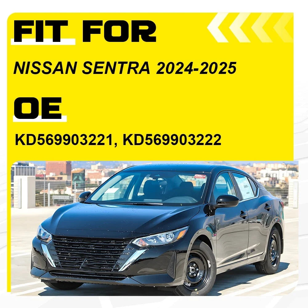 2X Lower Fog Light Covers for Nissan Sentra (2024–2025) Front Bumper Grille