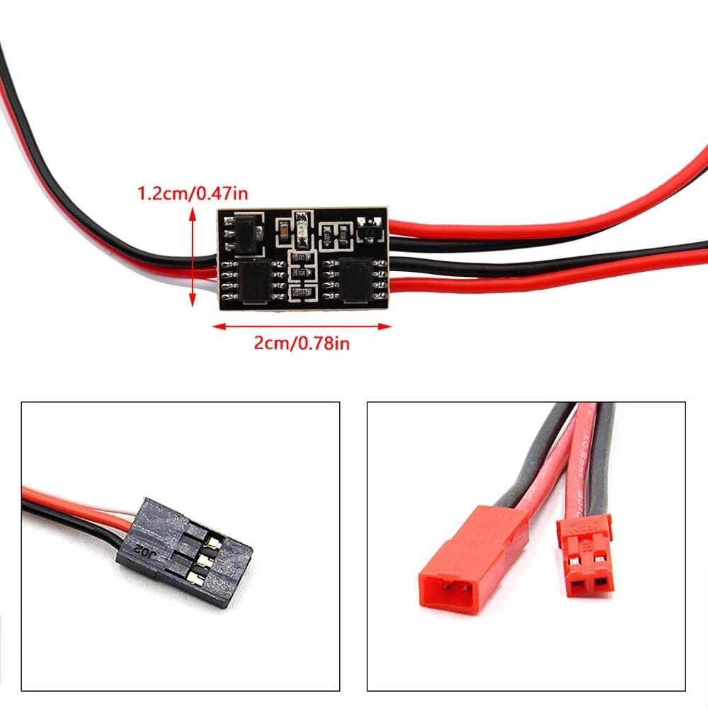 2X RC Remote Controlled AUX ON/OFF Electronic Switch JST 2/20A Cables
