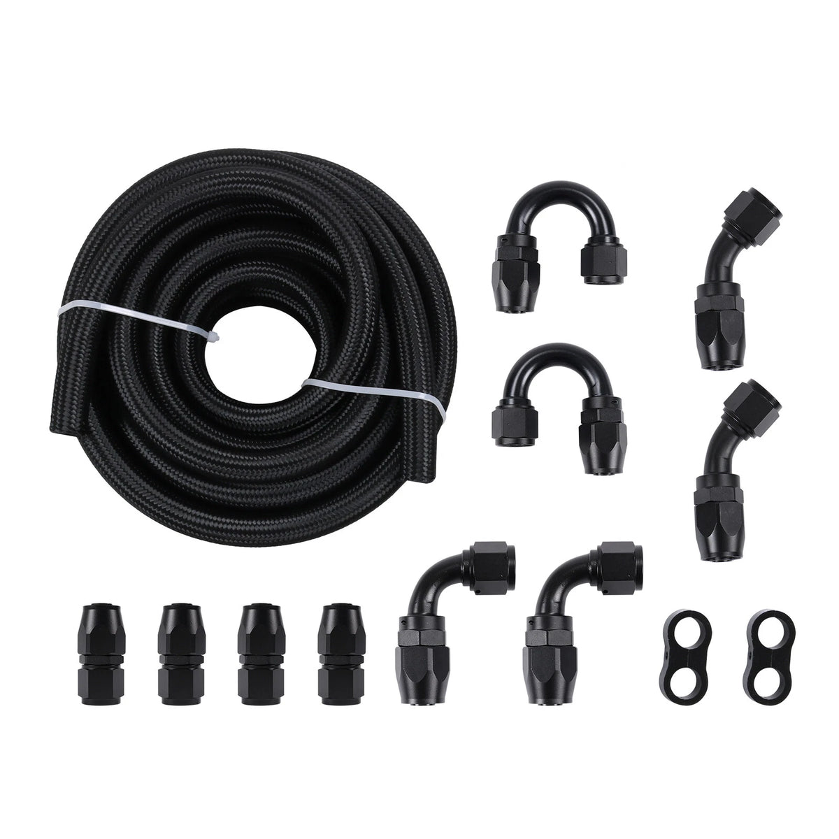 20FT 10AN 5/8" Braided Nylon Fuel Line Hose Fitting Kit