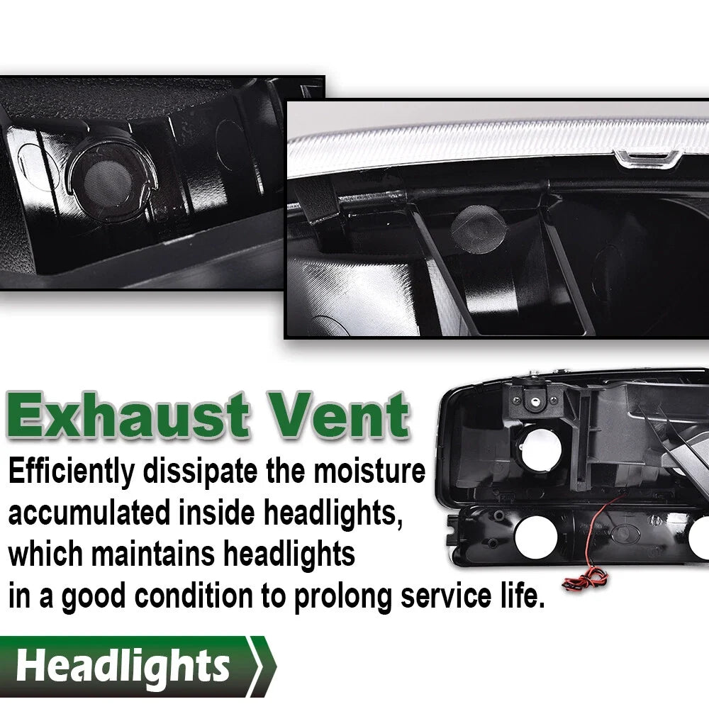 Smoke Chrome LED DRL Headlights and Bumper Lamps for GMC Sierra Yukon (1999–2007)