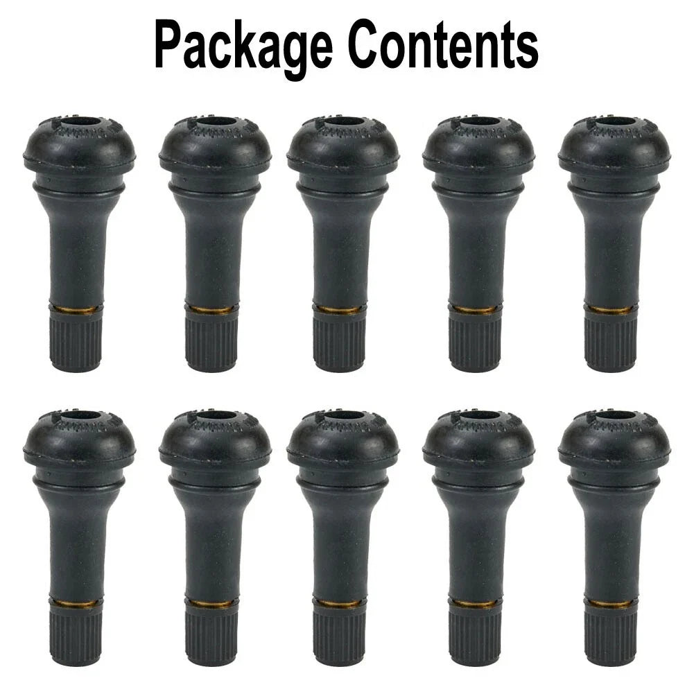 Set of 10 Heavy Duty TR413 Snap In Rubber Valve Tools for Tubeless Tyres