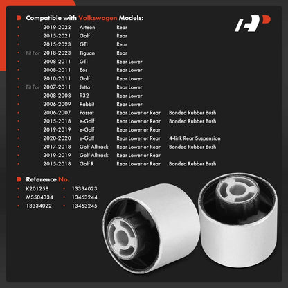 2X Rear Lower Bushing for VW Jetta Passat Golf Tiguan Audi Q3 (2006–2023) - 1K0505541C, 1K0505541D, 5Q0505541A, GS70407