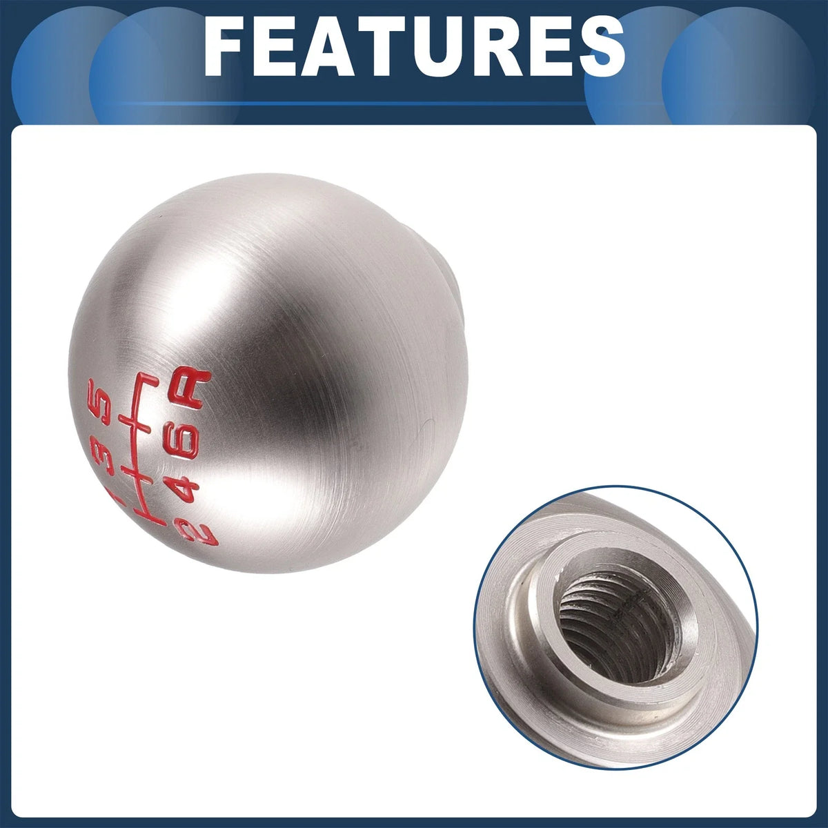 Set of 1 Aluminum Alloy 6 Speed Manual Shift Knob for Honda Accord (1990–1997)