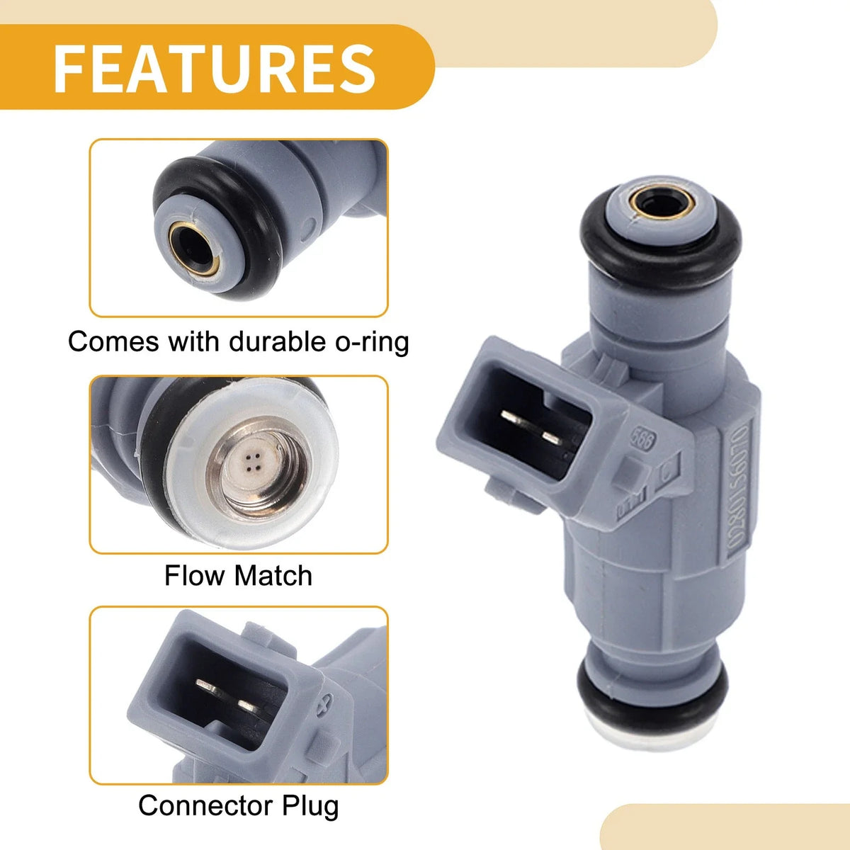 1 Pc Fuel Injector No. 0280156070/06B133551N for Audi A4 1.8T (2004–2008)