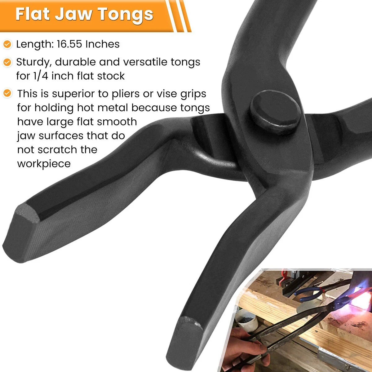 Set of 2 Blacksmith Tongs for Knife Making