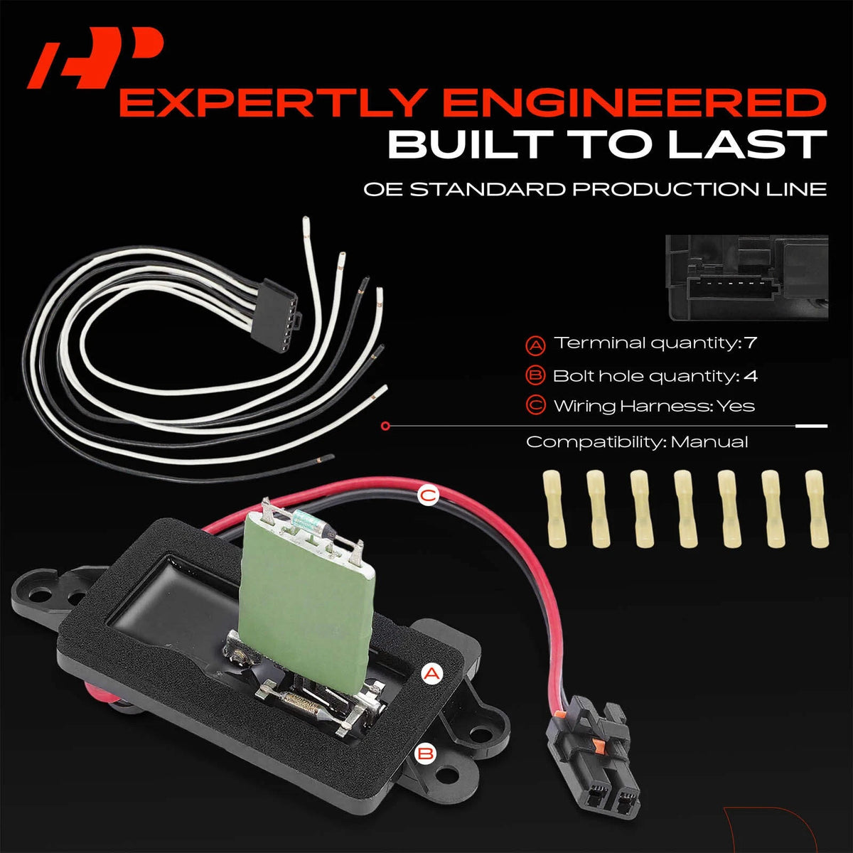 HVAC Blower Motor Resistor Kit for Chevrolet Silverado 1500 2500 (2007–2013) - 22807123, 1581086, 89018308, 89019088, 89018596