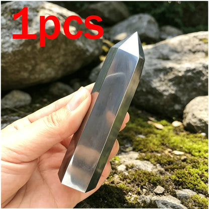 Natural Polished Hematite Tower Point Obelisk for Meditation Healing