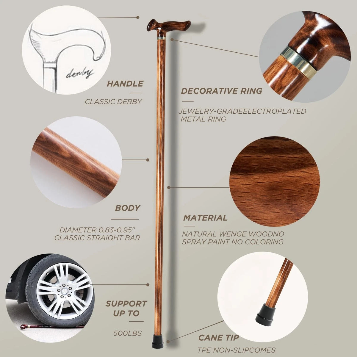 Wooden Canes for Gentlemen (Ideal Gift)