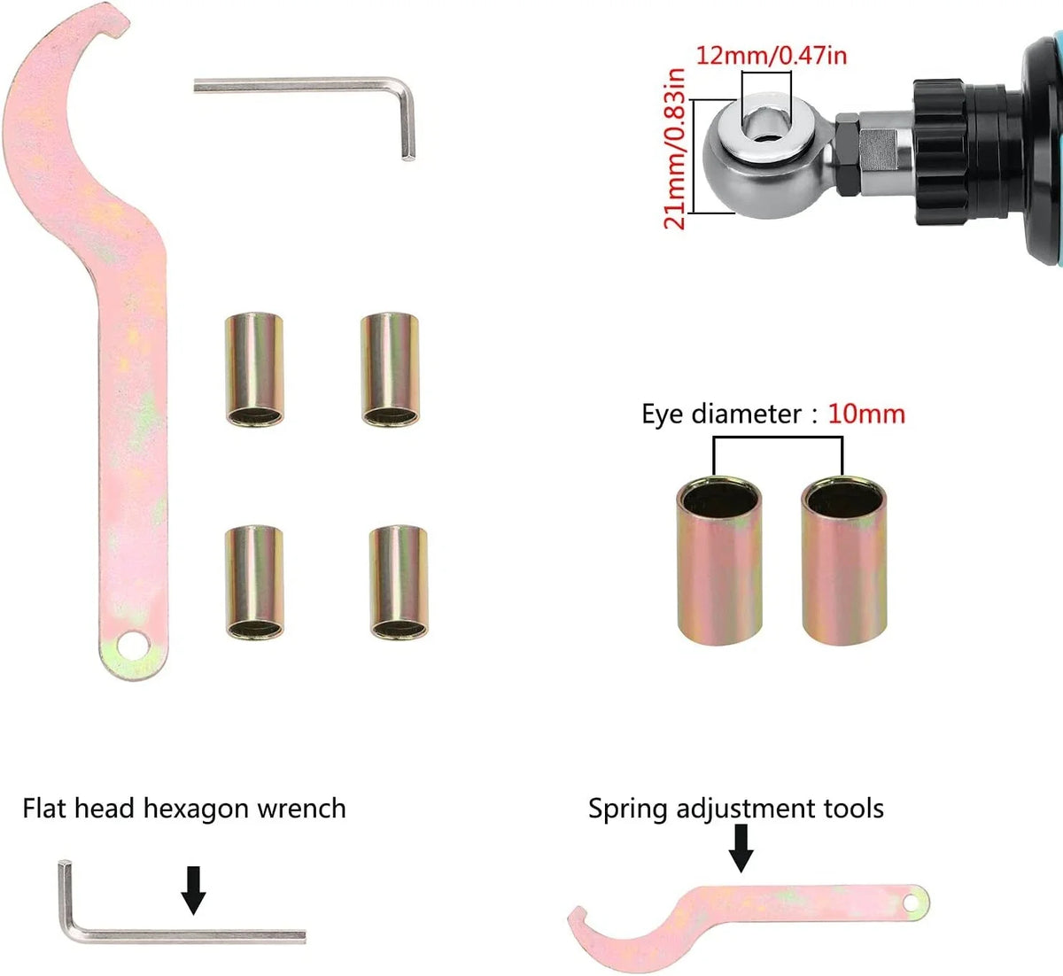 12in 320mm Orange Air Rear Shock Absorber for Universal Motorcycle