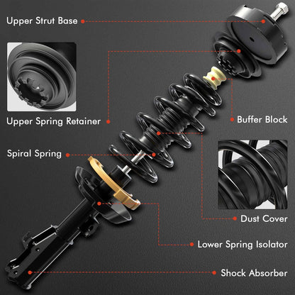 Set of 2 Front Struts w/ Coil Springs for Honda Civic (2006–2011) 1333466R, 1333466L