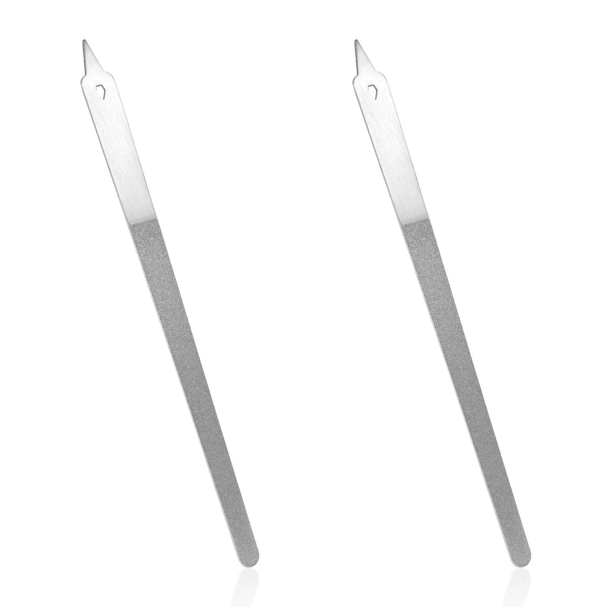 2X Diamond Dust Double Sided Deb Nail Files, Stainless Steel Toe Silver