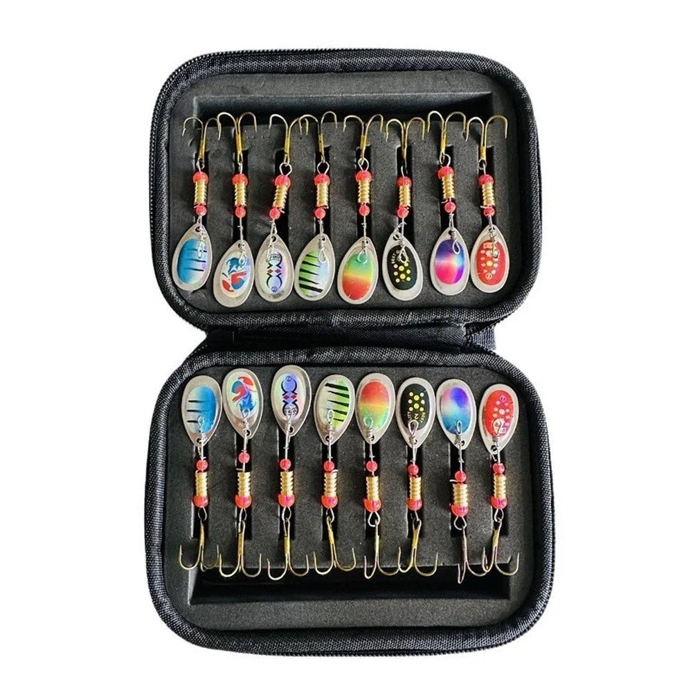 16 Pcs Rotating Lure Set Multicolored EVA Soft Baits for Bass Trout Walleye