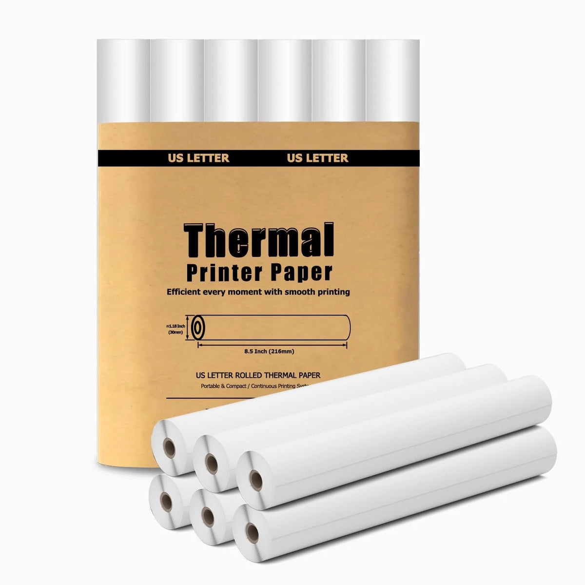6 Rolls Thermal Paper 8.5’’ x 11’’ for Printer