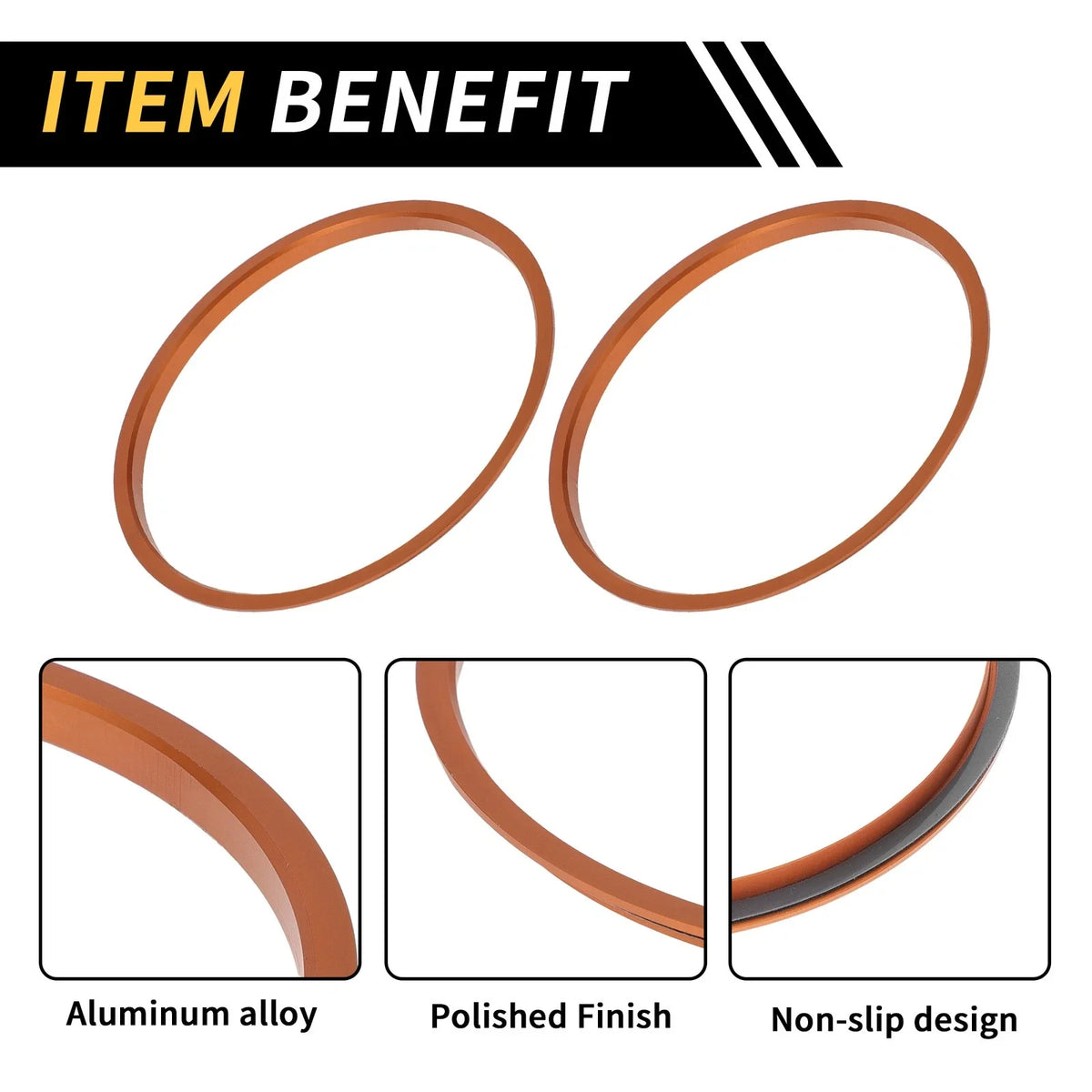 Set of 4 AC Vent Dashboard Decoration Rings for Toyota Tacoma (2016–2021) Orange