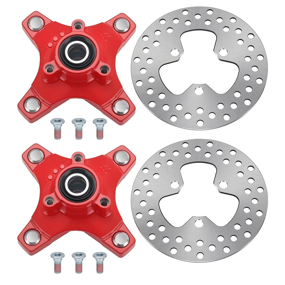 Front Left & Right Wheel Hubs w/ Brake Disc for Honda Sportrax 250 (2001–2007)