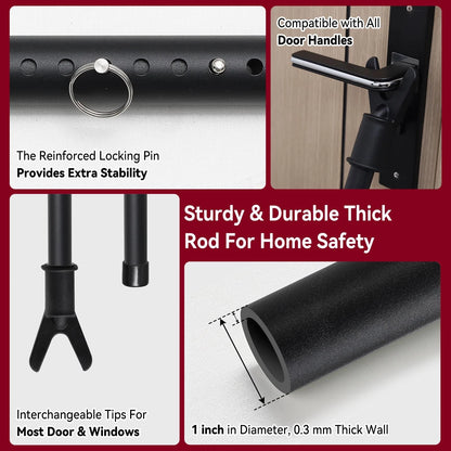 Door Stoppers Security Bar for Apartment Patio Sliding